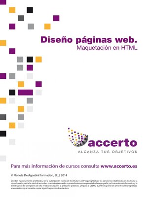 cover image of Diseño páginas web. Maquetación HTML